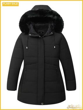 Plus Size Winter Parka Down Alternative Quilted Hooded Waterproof Coat
